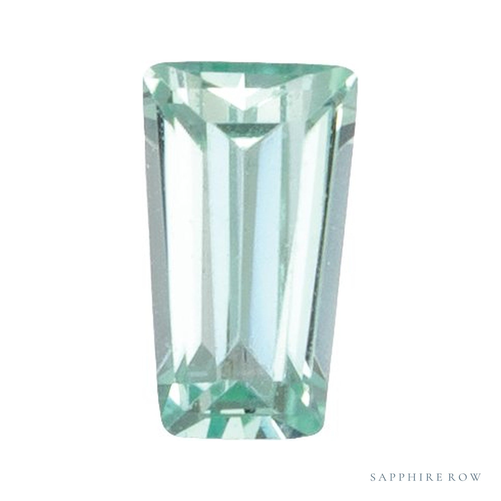 2x1.5 mm lab-grown mint green sapphire, tapered baguette cut | Sapphire Row · cut4
