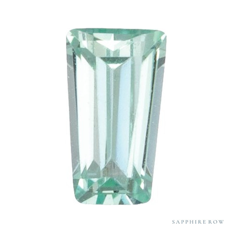 2x1.5 mm lab-grown mint green sapphire, tapered baguette cut | Sapphire Row · cut7