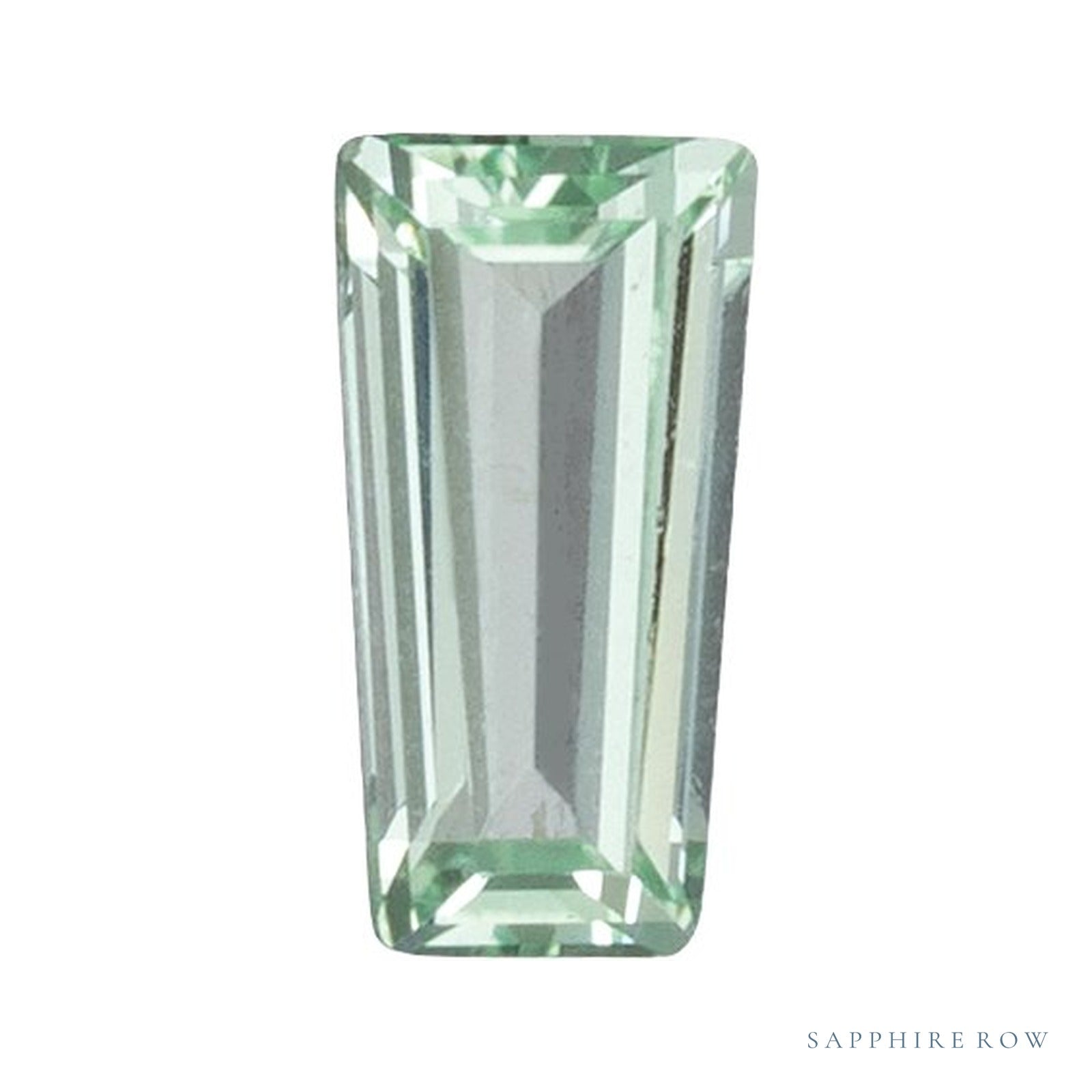 2x1.5 mm lab-grown mint green sapphire, tapered baguette cut | Sapphire Row · cut4
