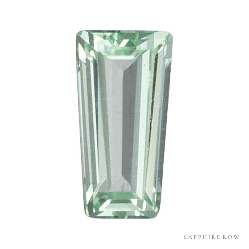 2x1.5 mm lab-grown mint green sapphire, tapered baguette cut | Sapphire Row · cut7