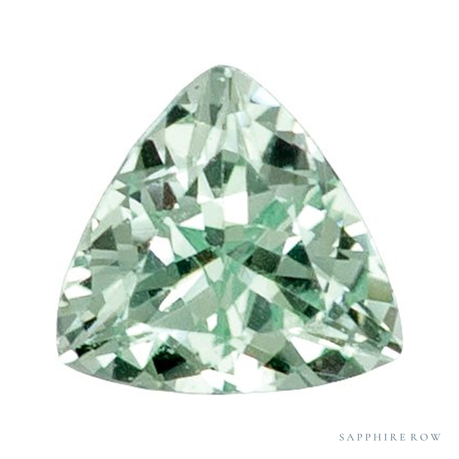 3 mm lab-grown mint green sapphire, trillion cut | Sapphire Row · cut4