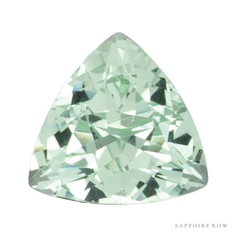 5 mm lab-grown mint green sapphire, trillion cut | Sapphire Row · cut7