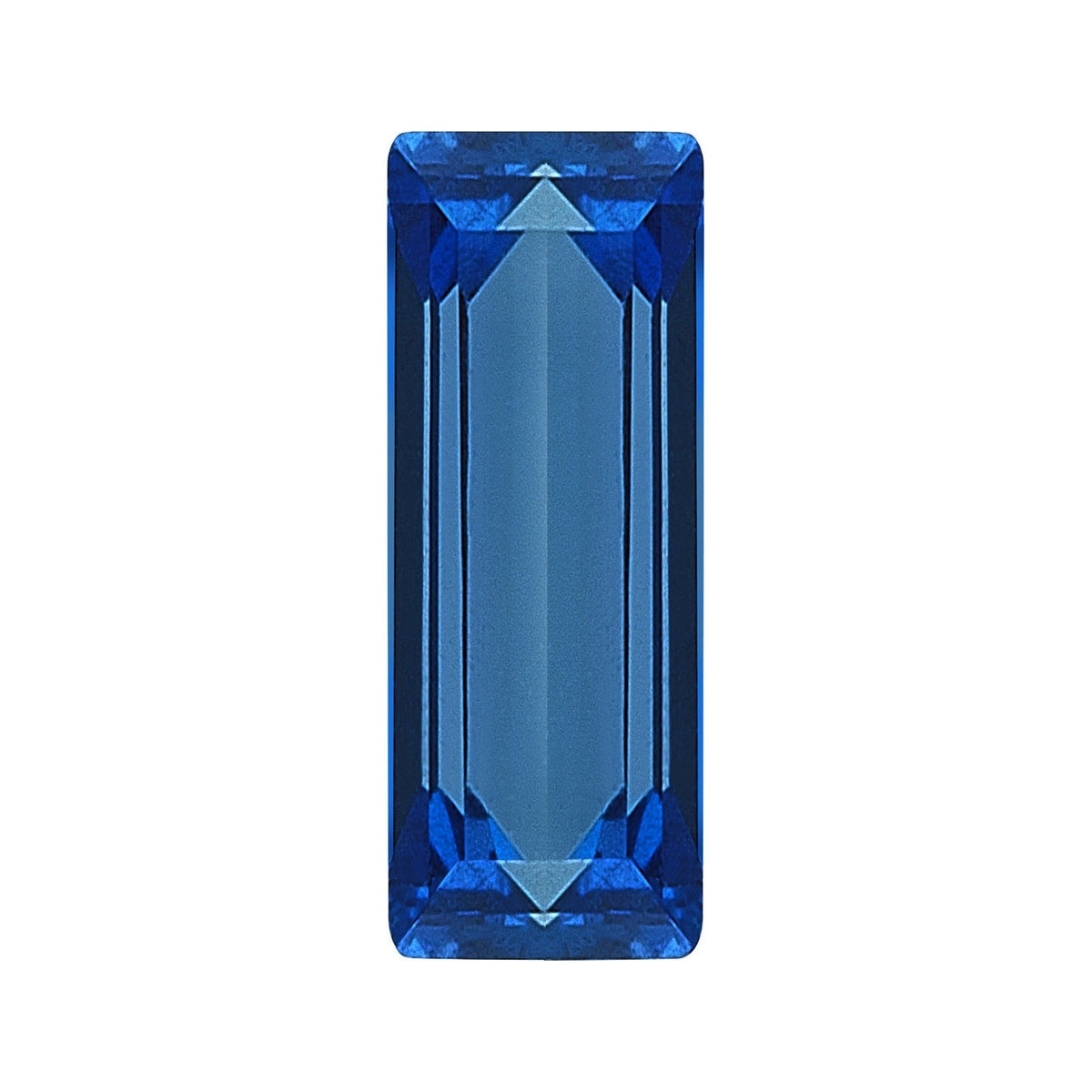 7x5 mm lab-grown blue sapphire, straight baguette cut | Sapphire Row · cut7