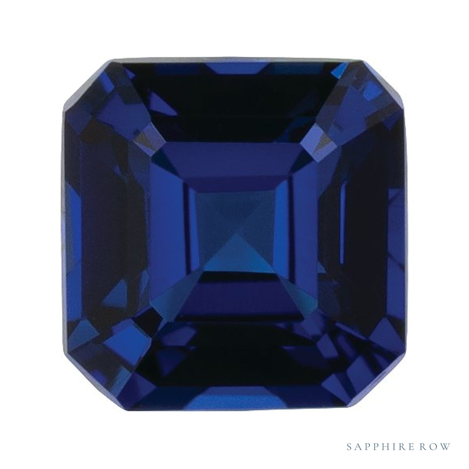 4 mm lab-grown blue sapphire, asscher cut | Sapphire Row · cut4