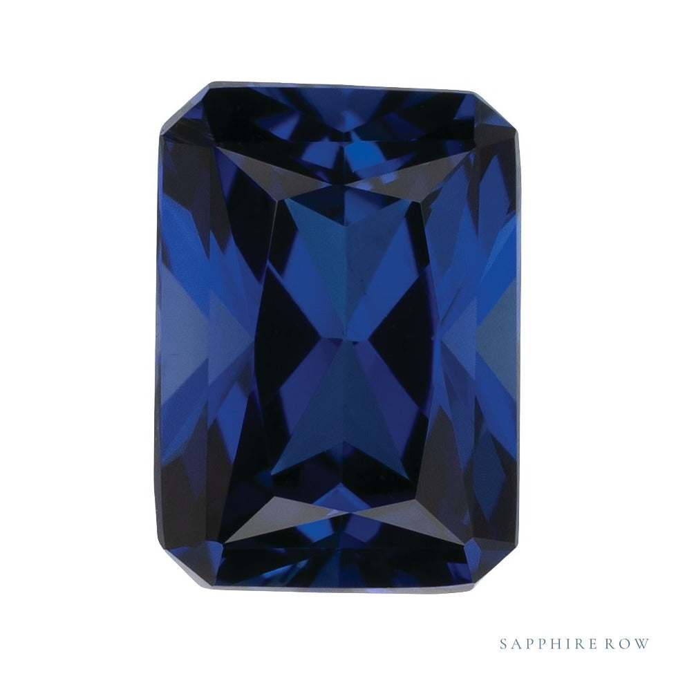 7x5 mm lab-grown blue sapphire, radiant cut | Sapphire Row · cut7
