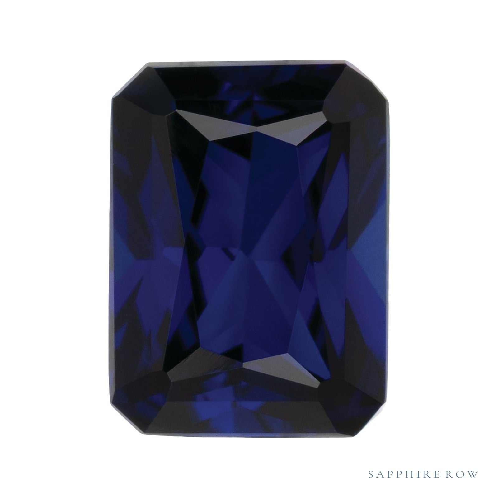 8x6 mm lab-grown blue sapphire, radiant cut | Sapphire Row · cut4
