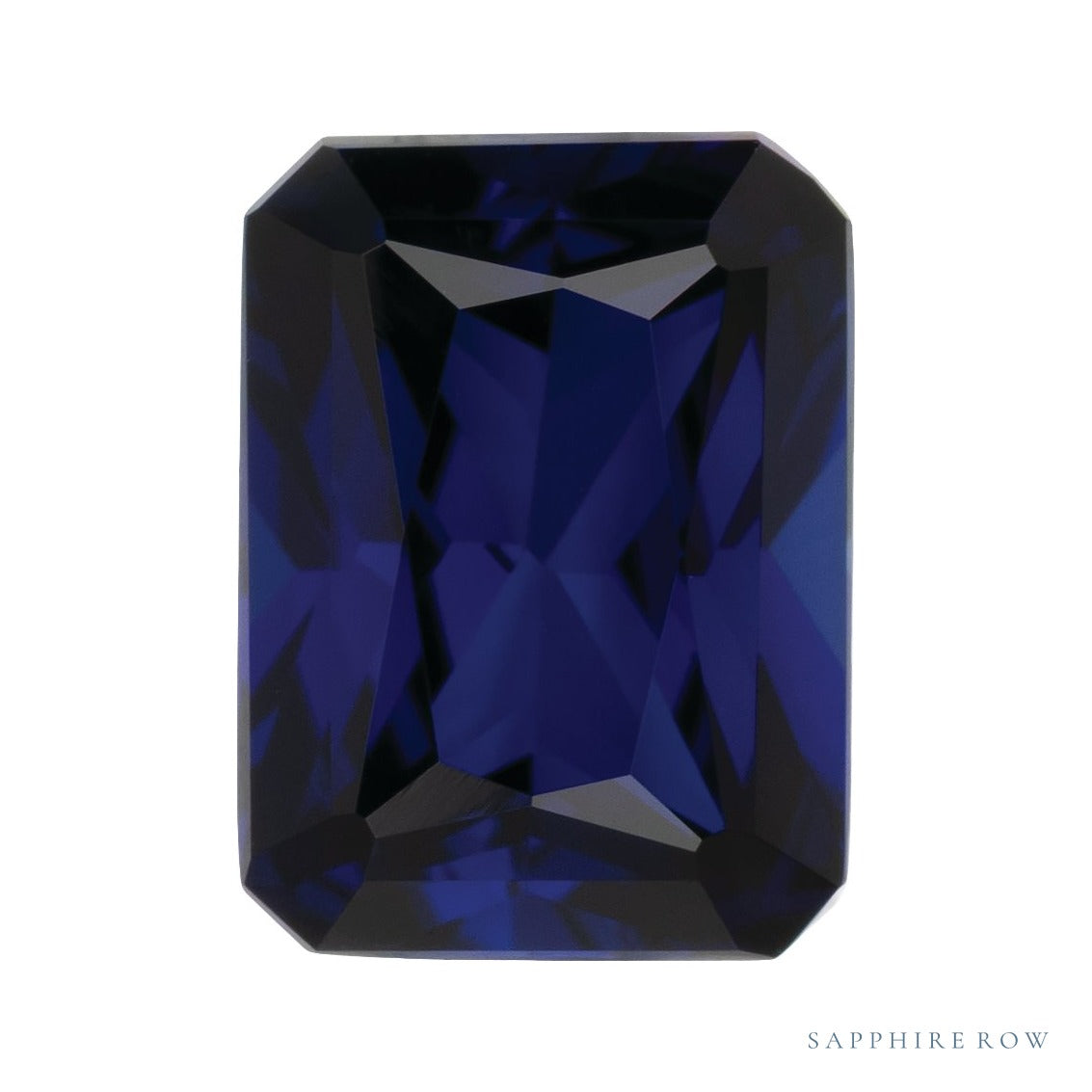 8x6 mm lab-grown blue sapphire, radiant cut | Sapphire Row · cut7
