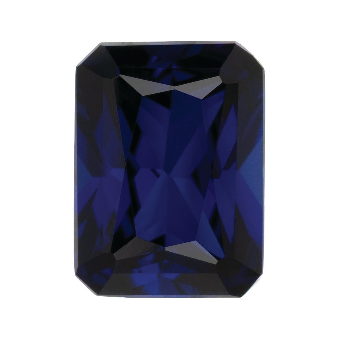 8x6 mm lab-grown blue sapphire, radiant cut | Sapphire Row · cut7