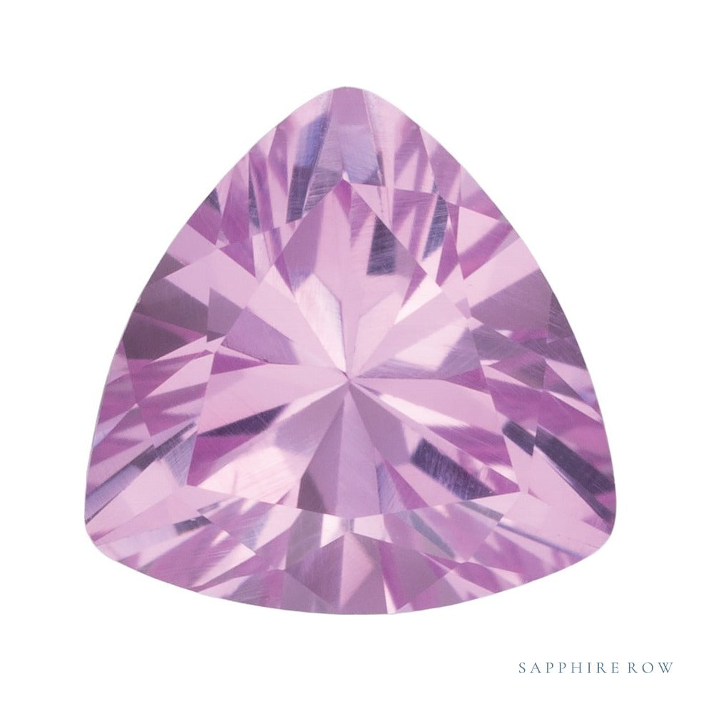 7 mm lab-grown pink sapphire, trillion cut | Sapphire Row · cut7