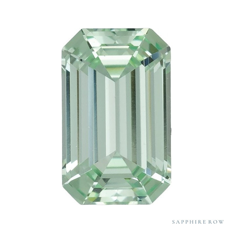5x3 mm lab-grown mint green sapphire, emerald cut | Sapphire Row · cut6
