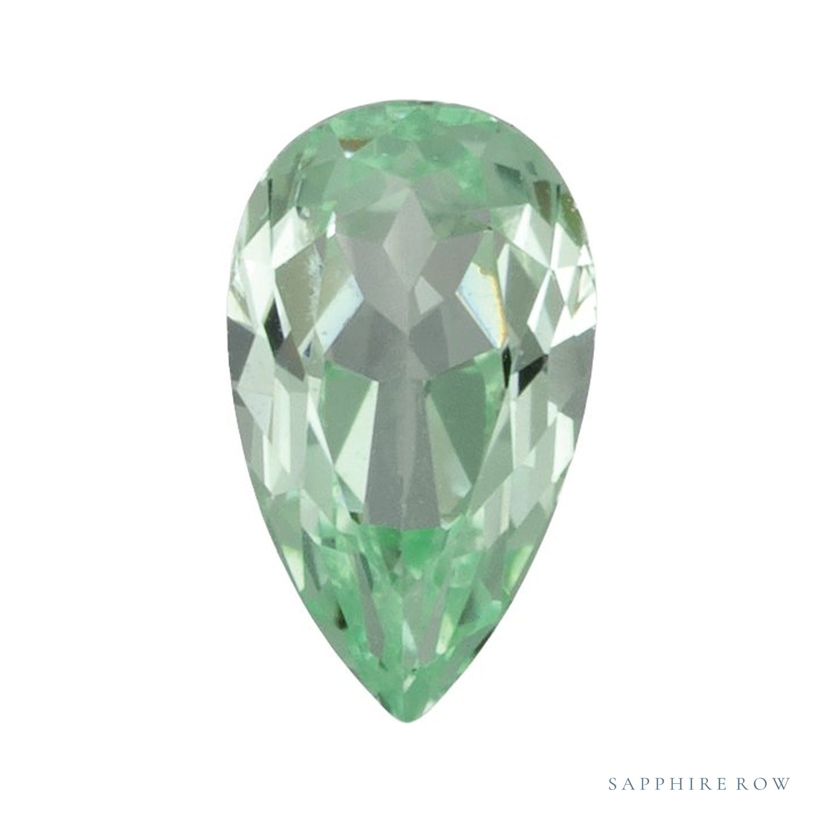 5x3 mm lab-grown mint green sapphire, pear cut | Sapphire Row · cut4