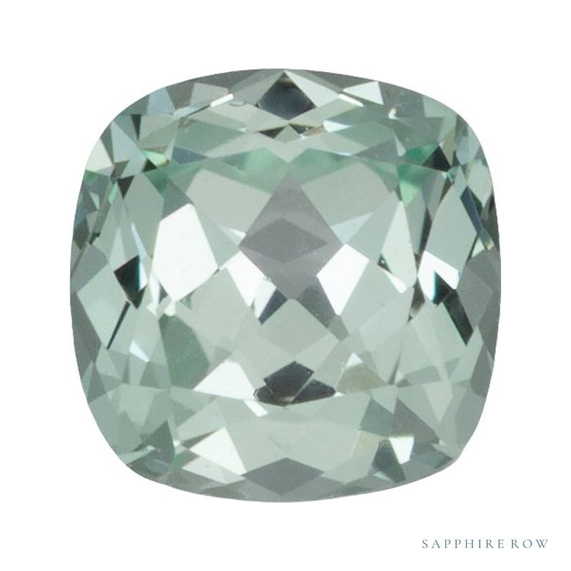 4 mm lab-grown mint green sapphire, cushion cut | Sapphire Row · cut6