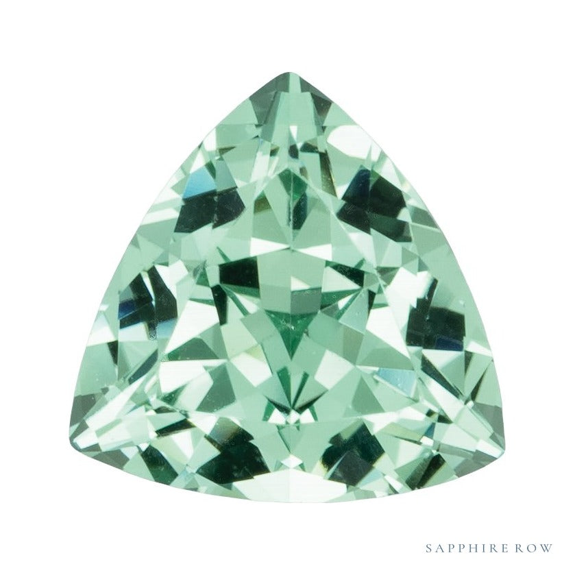 8 mm lab-grown mint green sapphire, trillion cut | Sapphire Row · cut7