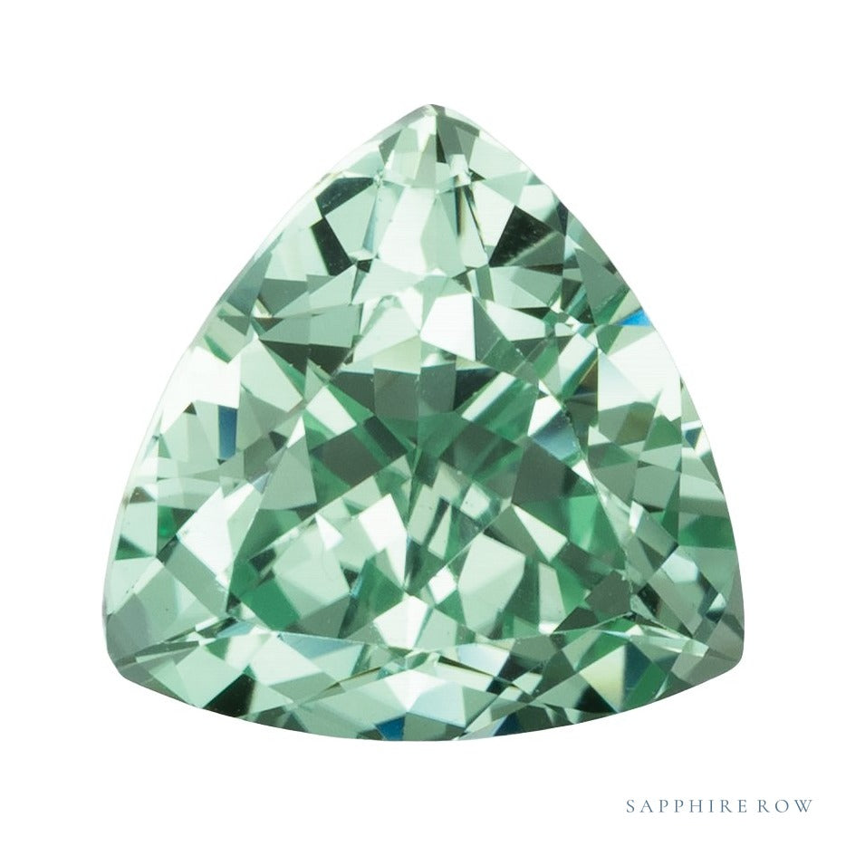 9 mm lab-grown mint green sapphire, trillion cut | Sapphire Row · cut7