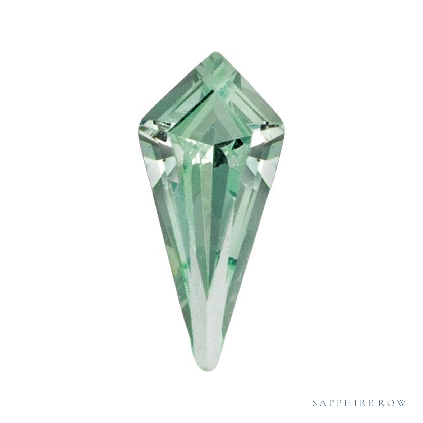 5x2.25 mm lab-grown mint green sapphire, kite cut | Sapphire Row · cut4
