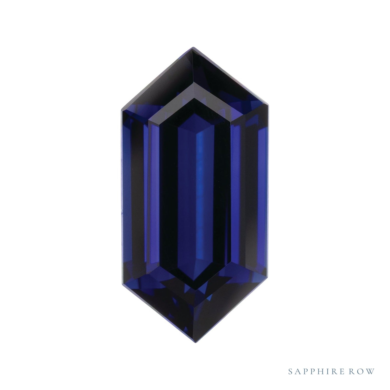 12x6 mm lab-grown blue sapphire, elongated hexagon cut | Sapphire Row · cut7