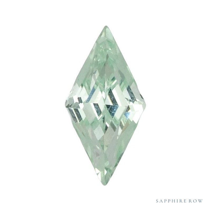 5x2.5 mm lab-grown mint green sapphire, lozenge cut | Sapphire Row · cut7