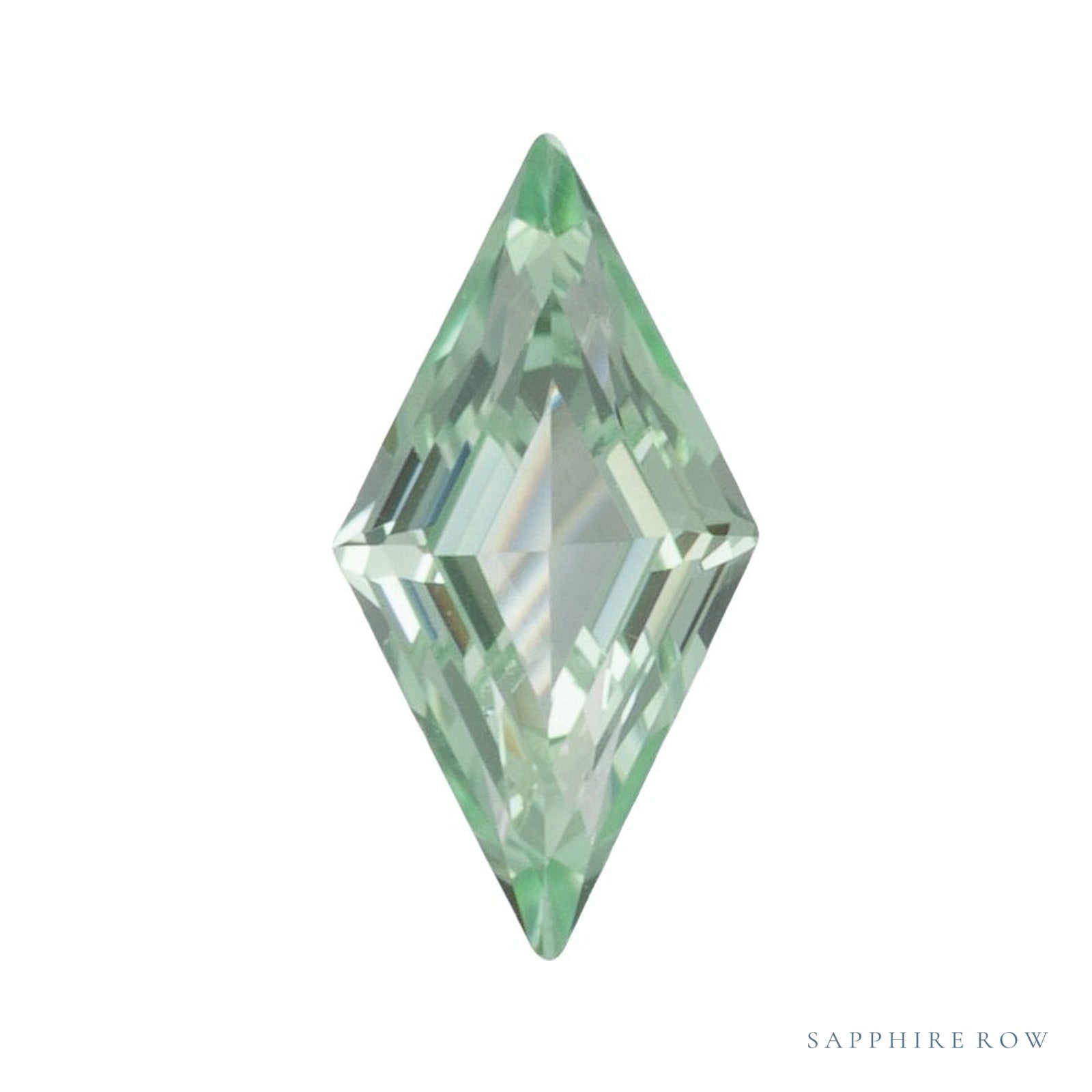 6x3 mm lab-grown mint green sapphire, lozenge cut | Sapphire Row · cut4