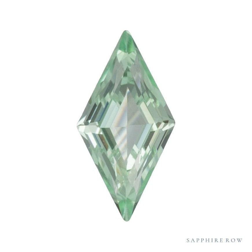 6x3 mm lab-grown mint green sapphire, lozenge cut | Sapphire Row · cut7