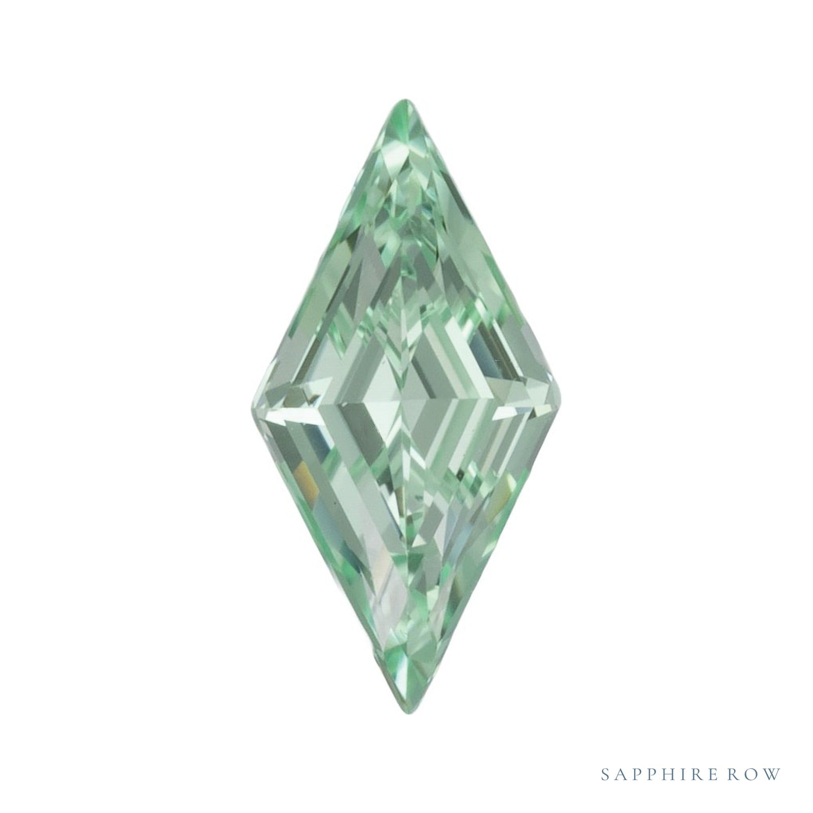 7x3.5 mm lab-grown mint green sapphire, lozenge cut | Sapphire Row · cut4