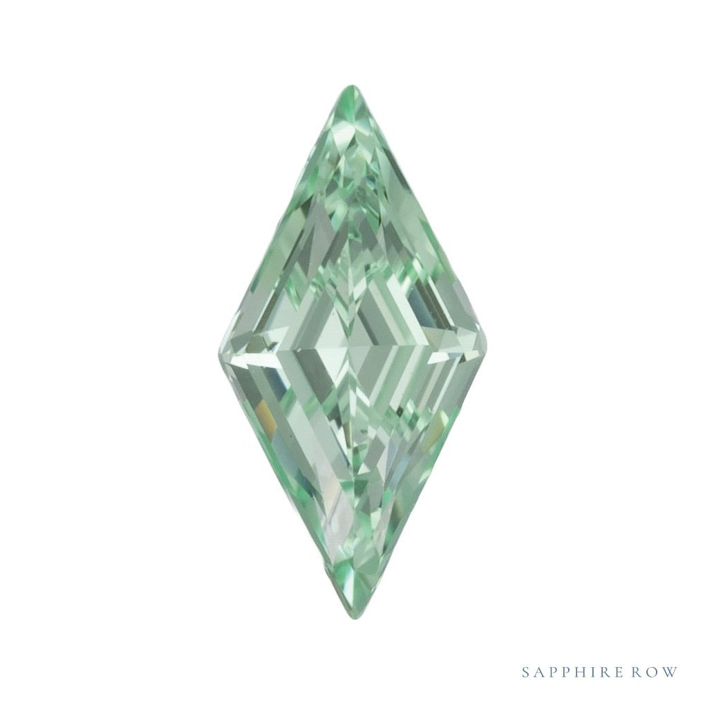 7x3.5 mm lab-grown mint green sapphire, lozenge cut | Sapphire Row · cut7