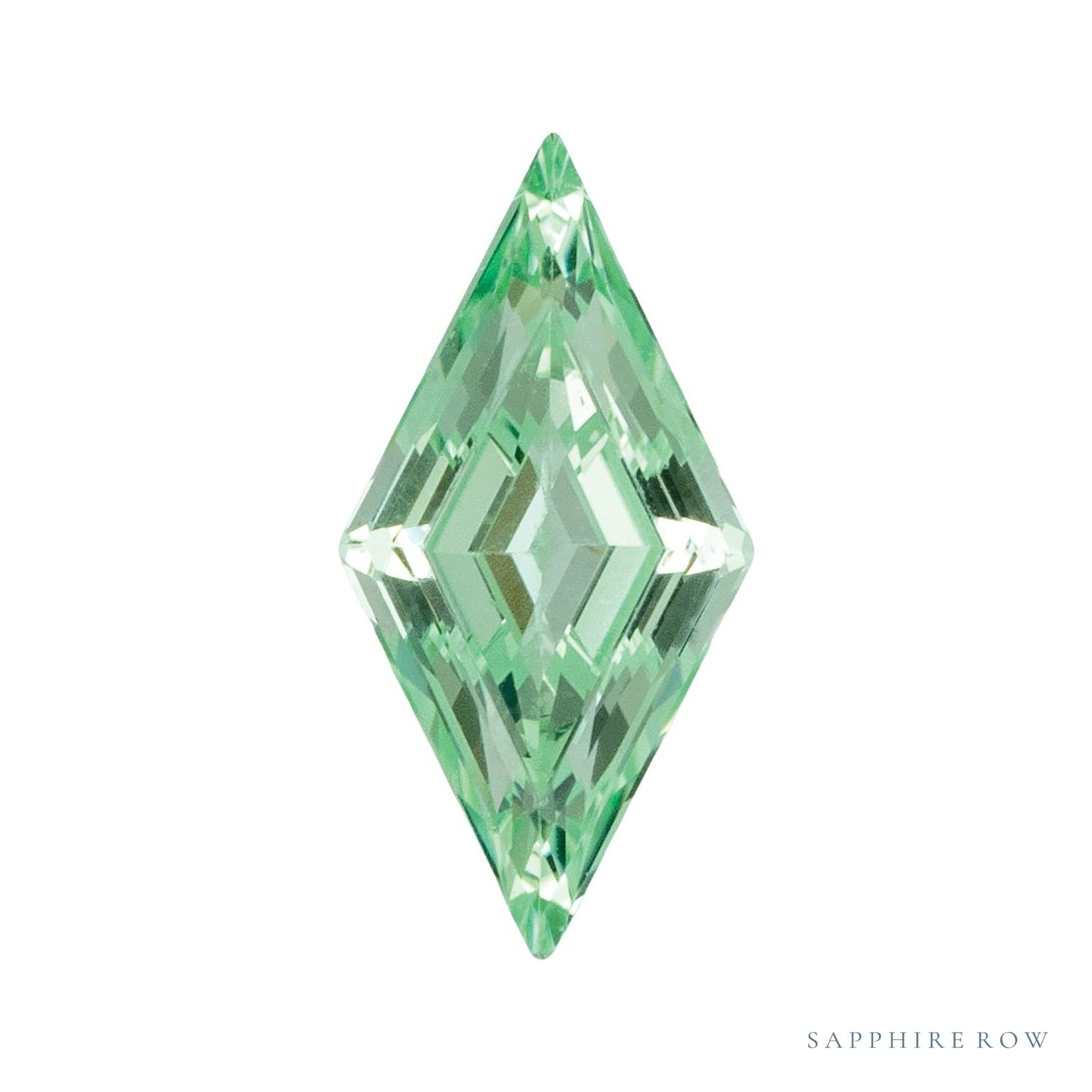 8x4 mm lab-grown mint green sapphire, lozenge cut | Sapphire Row · cut4