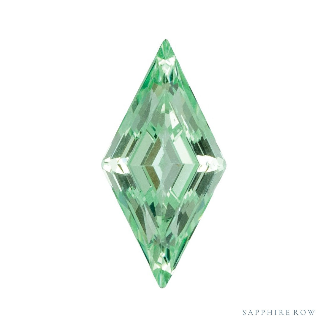 8x4 mm lab-grown mint green sapphire, lozenge cut | Sapphire Row · cut7