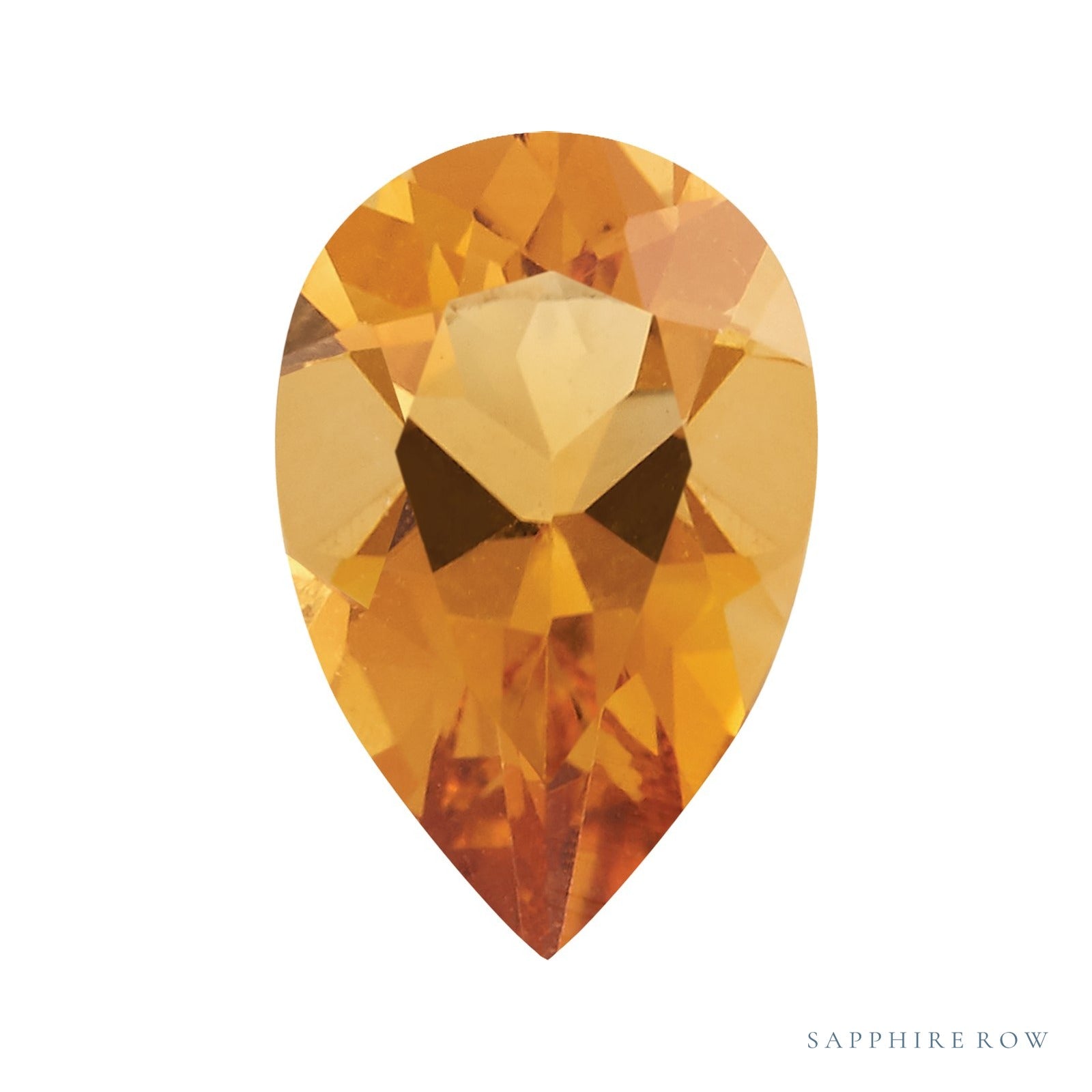 7x5 mm natural orange citrine, pear cut | Sapphire Row · cut4