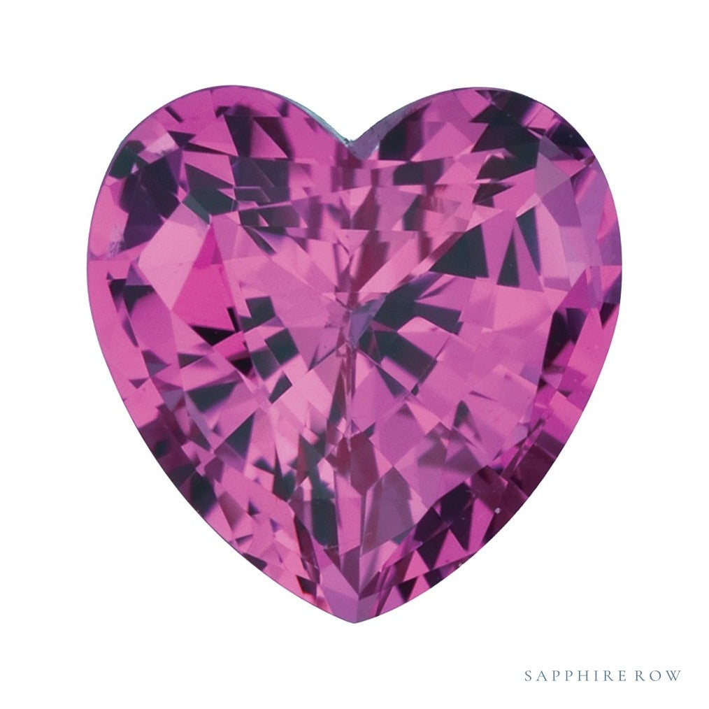 5 mm lab-grown pink sapphire, heart cut | Sapphire Row · cut7