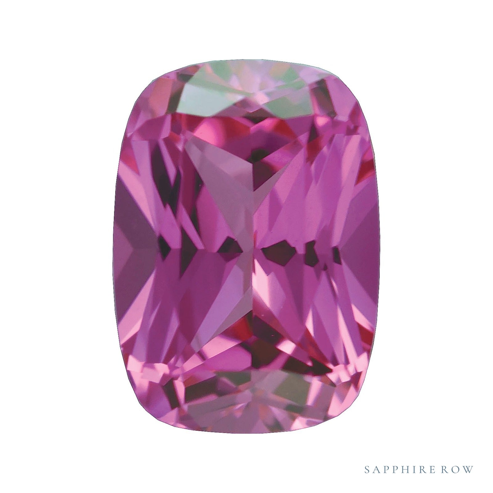 7x5 mm lab-grown pink sapphire, antique cushion cut | Sapphire Row · cut7