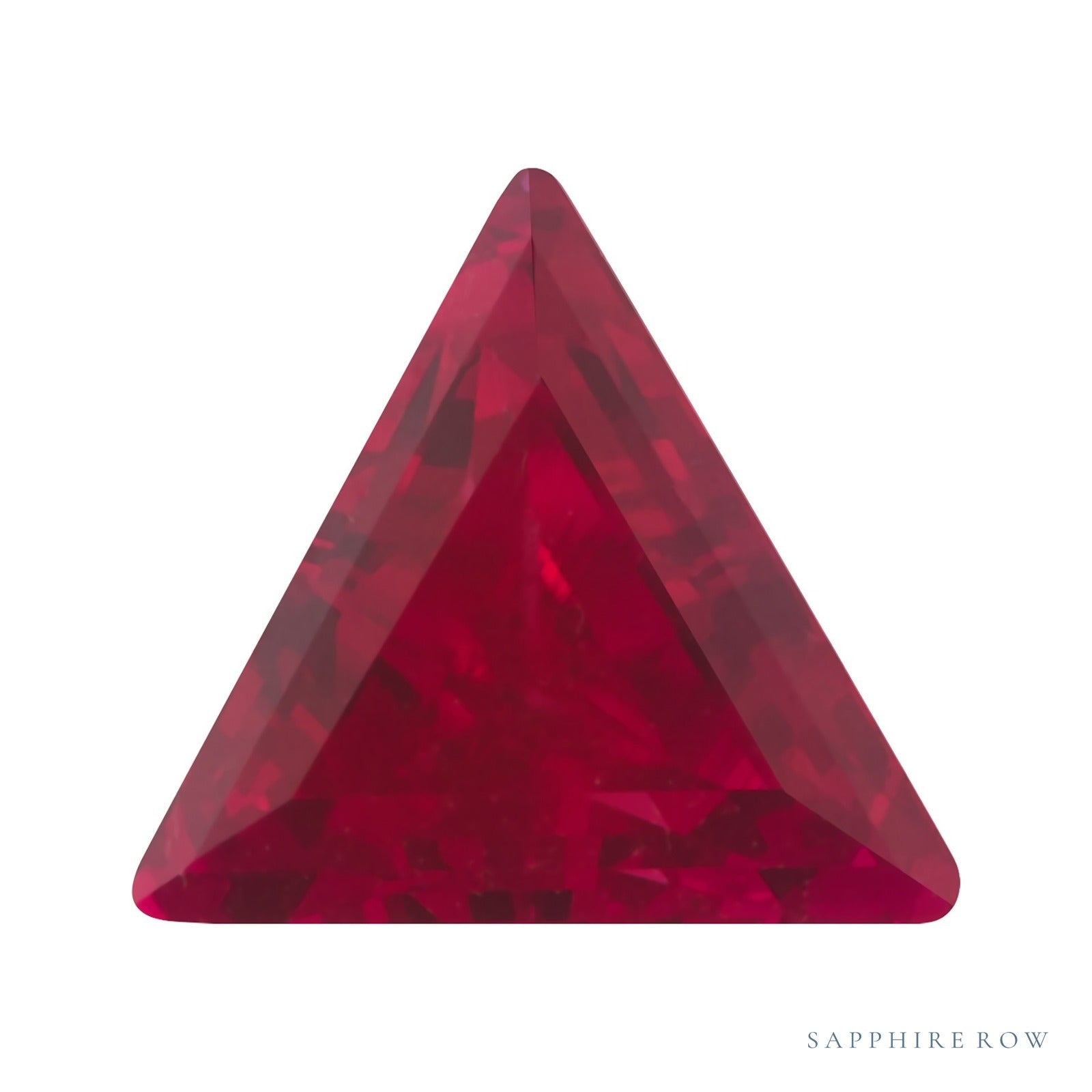 6 mm lab-grown red ruby, triangle cut | Sapphire Row · cut4