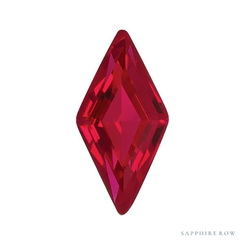 7x3.5 mm lab-grown red ruby, lozenge cut | Sapphire Row · cut7