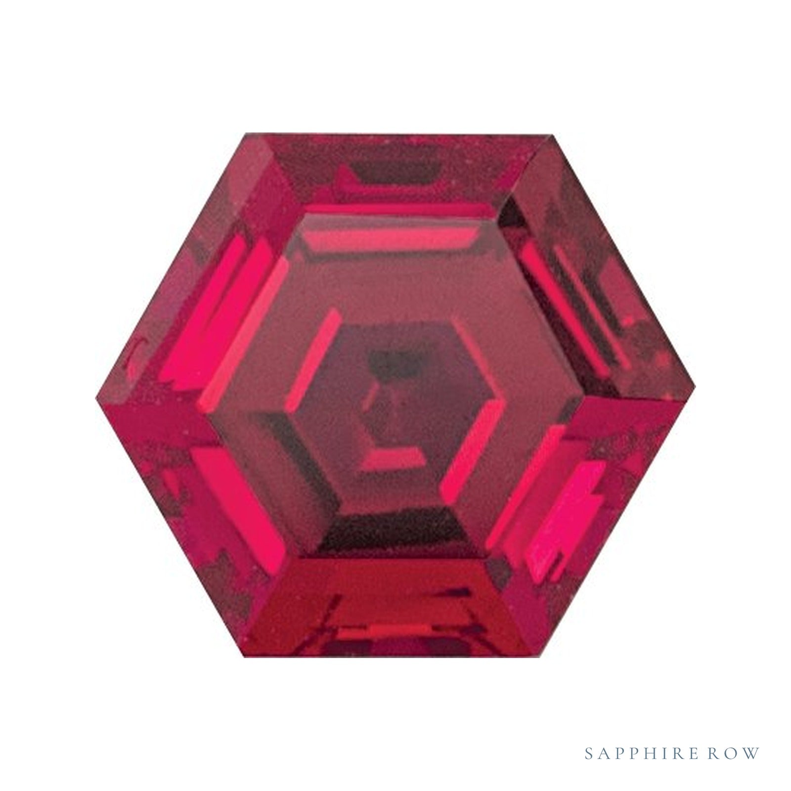 8 mm lab-grown red ruby, hexagon cut | Sapphire Row · cut4