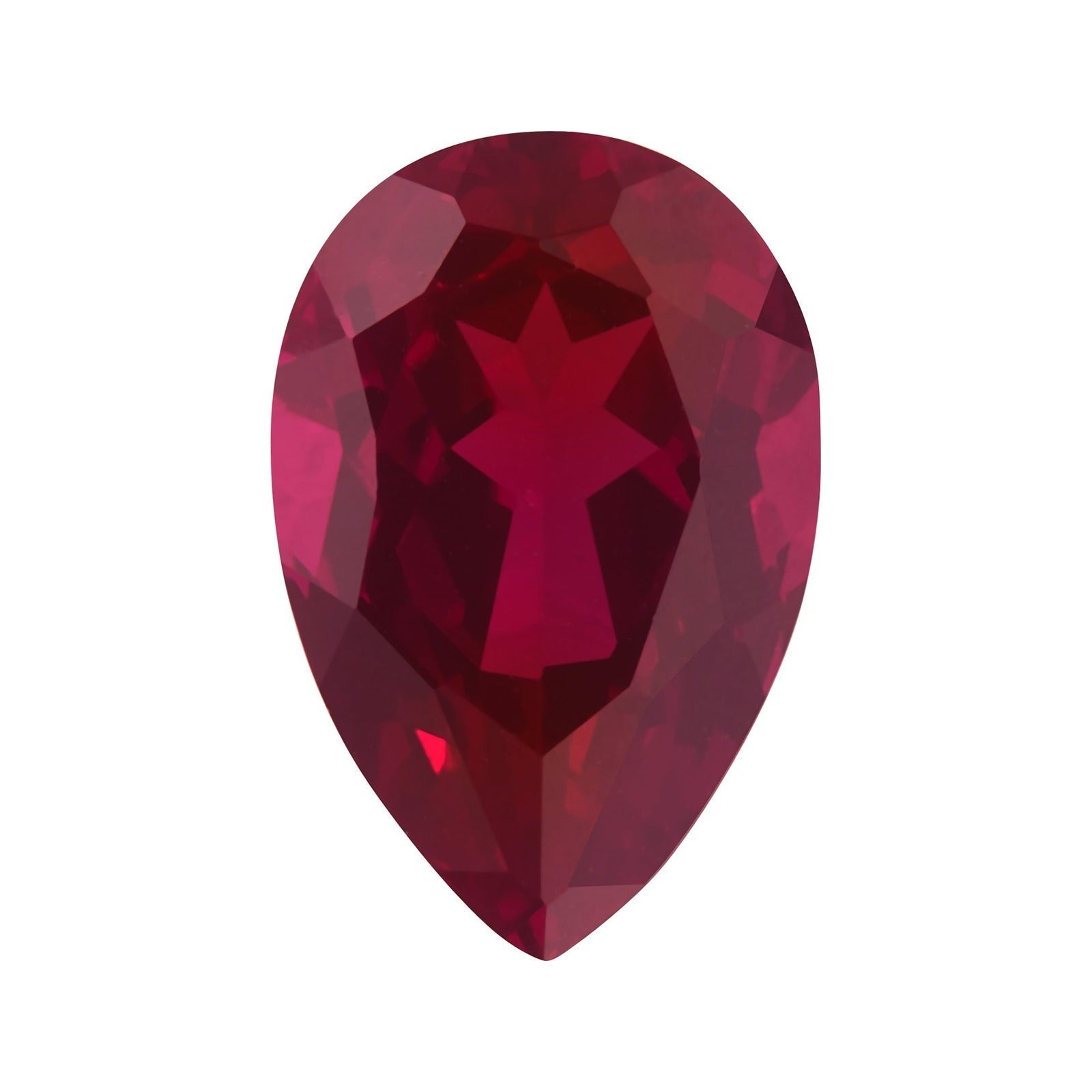 12x8 mm lab-grown red ruby, pear cut | Sapphire Row · cut7