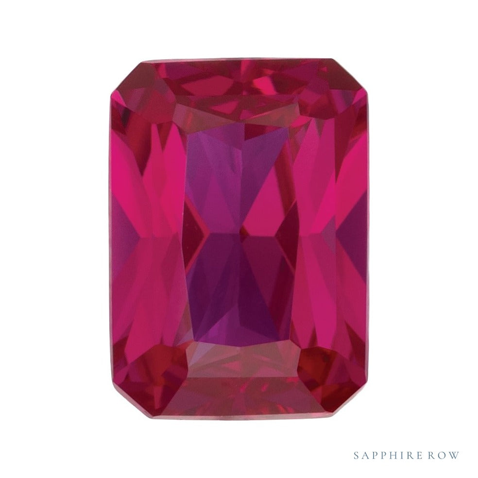 7x5 mm lab-grown red ruby, radiant cut | Sapphire Row · cut7
