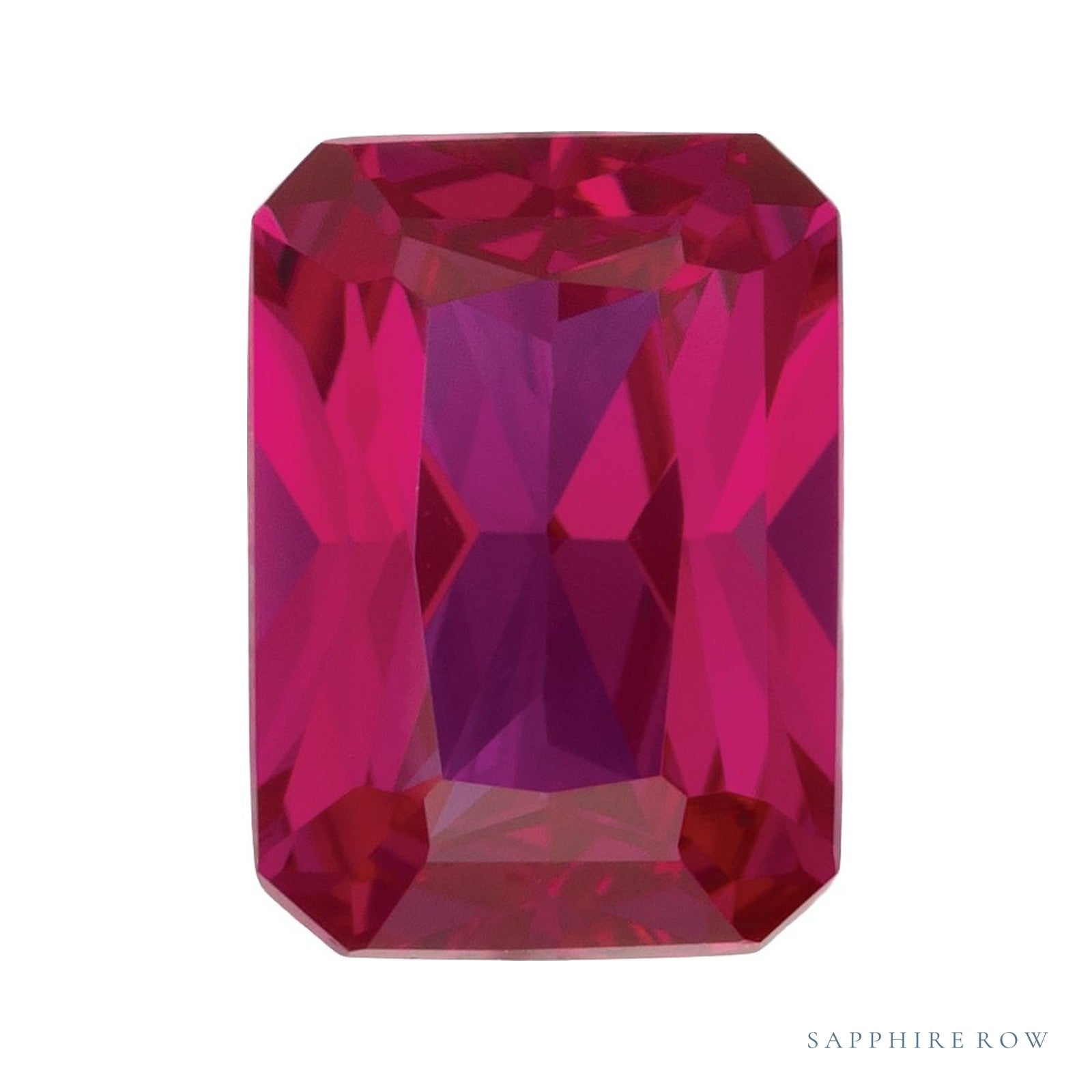 7x5 mm lab-grown red ruby, radiant cut | Sapphire Row · cut4