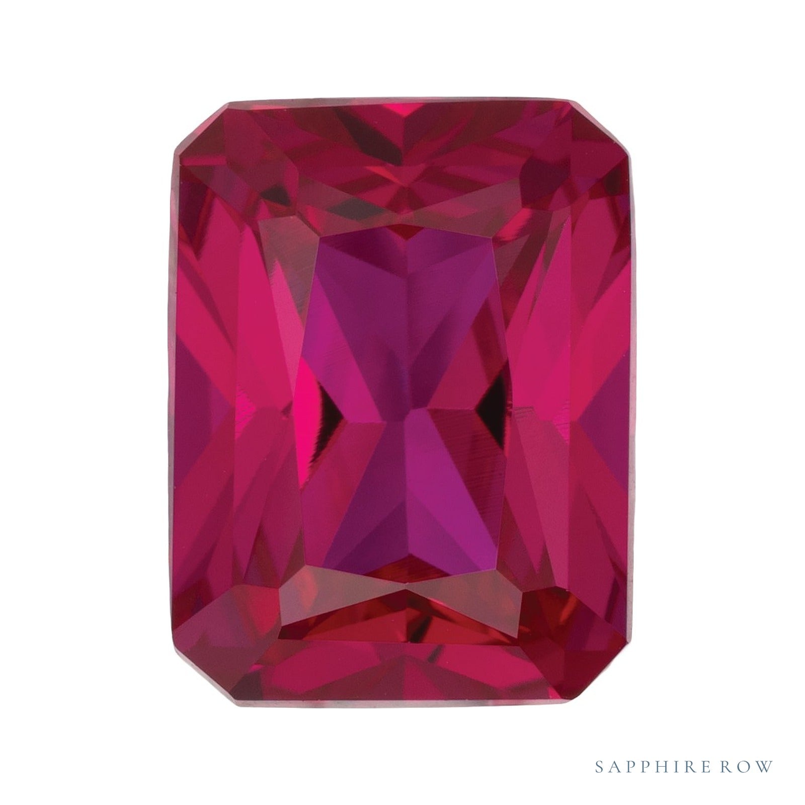 9x7 mm lab-grown red ruby, radiant cut | Sapphire Row · cut4