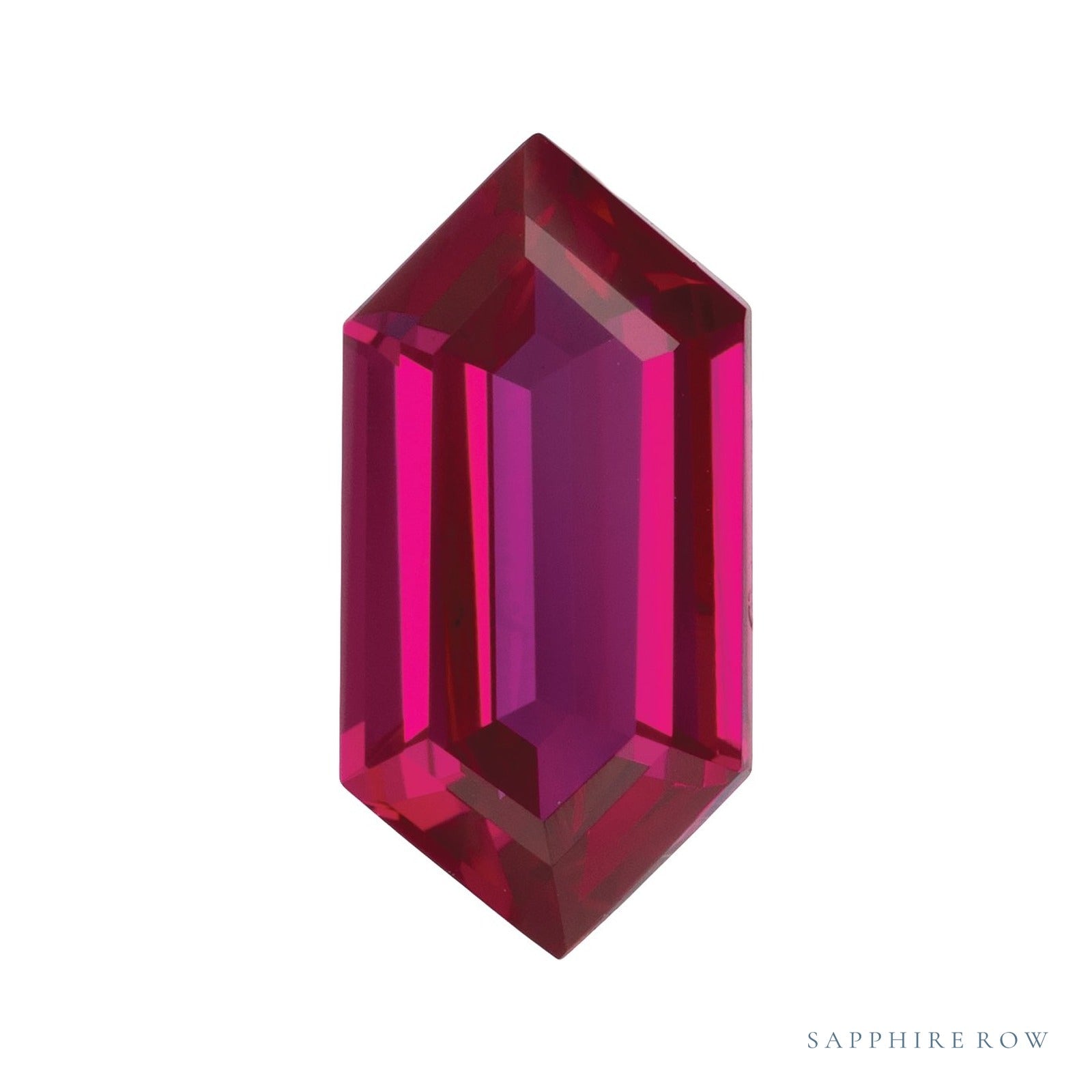 10x5 mm lab-grown red ruby, elongated hexagon cut | Sapphire Row · cut4