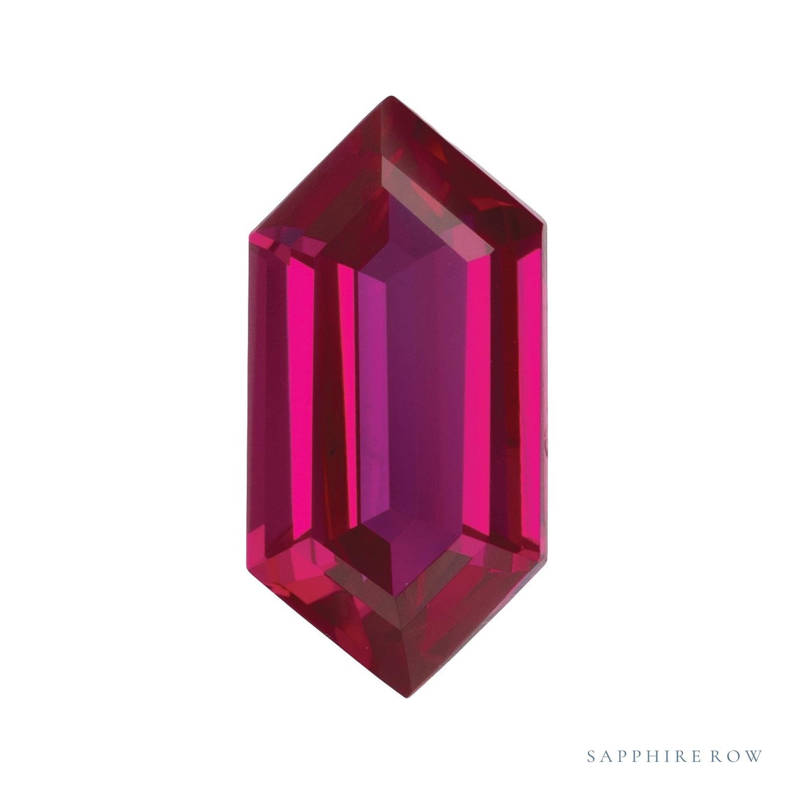 10x5 mm lab-grown red ruby, elongated hexagon cut | Sapphire Row · cut4