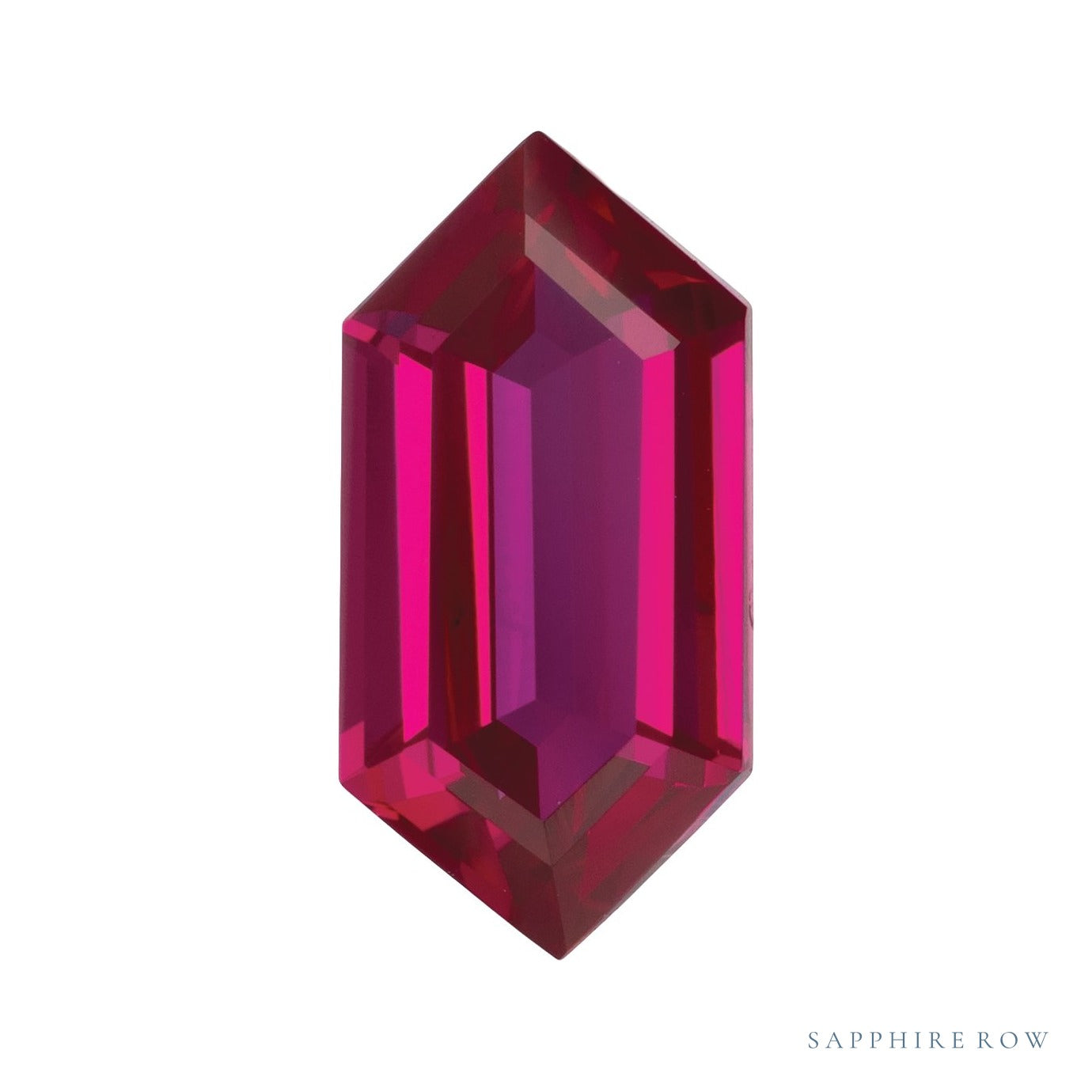 10x5 mm lab-grown red ruby, elongated hexagon cut | Sapphire Row · cut7