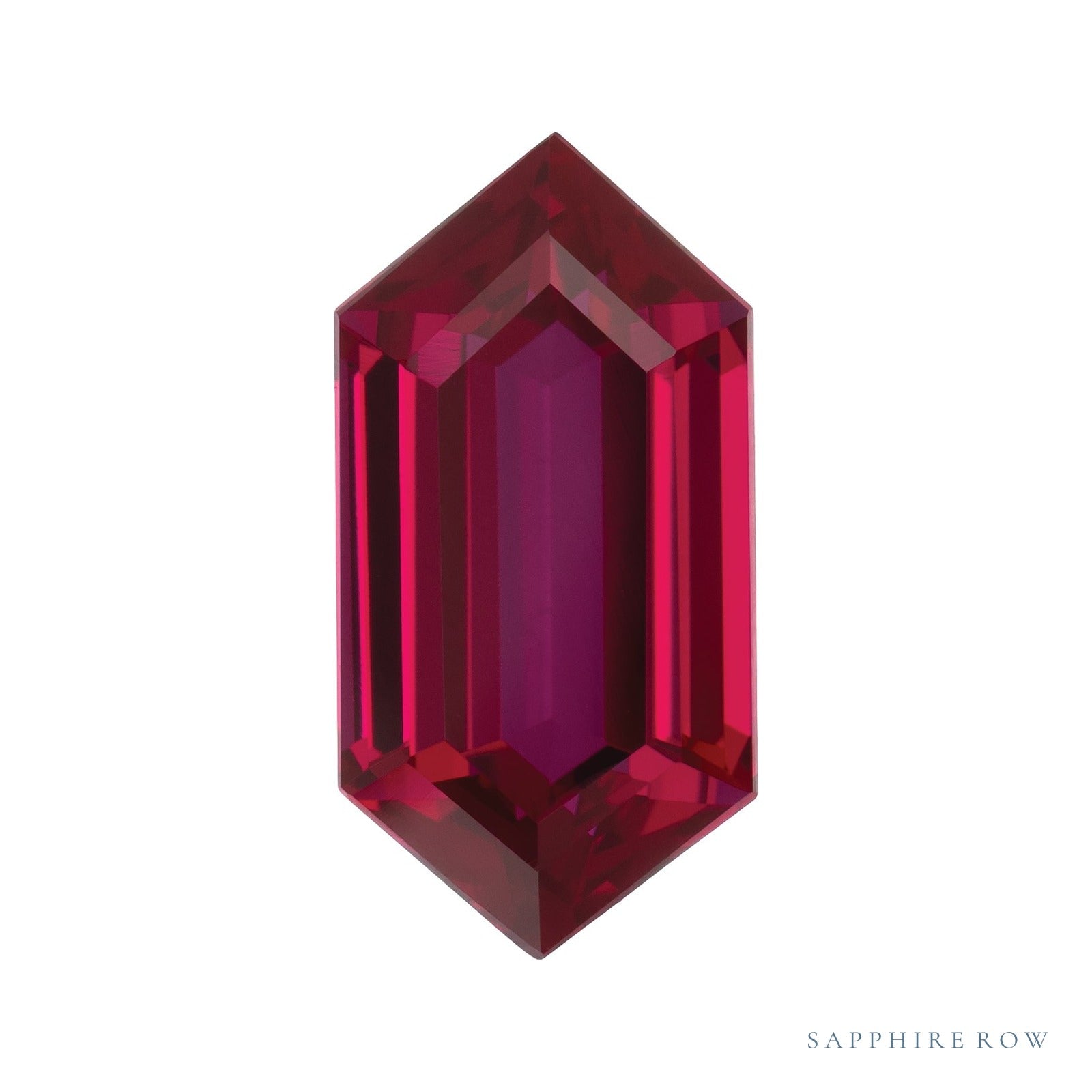 12x6 mm lab-grown red ruby, elongated hexagon cut | Sapphire Row · cut4