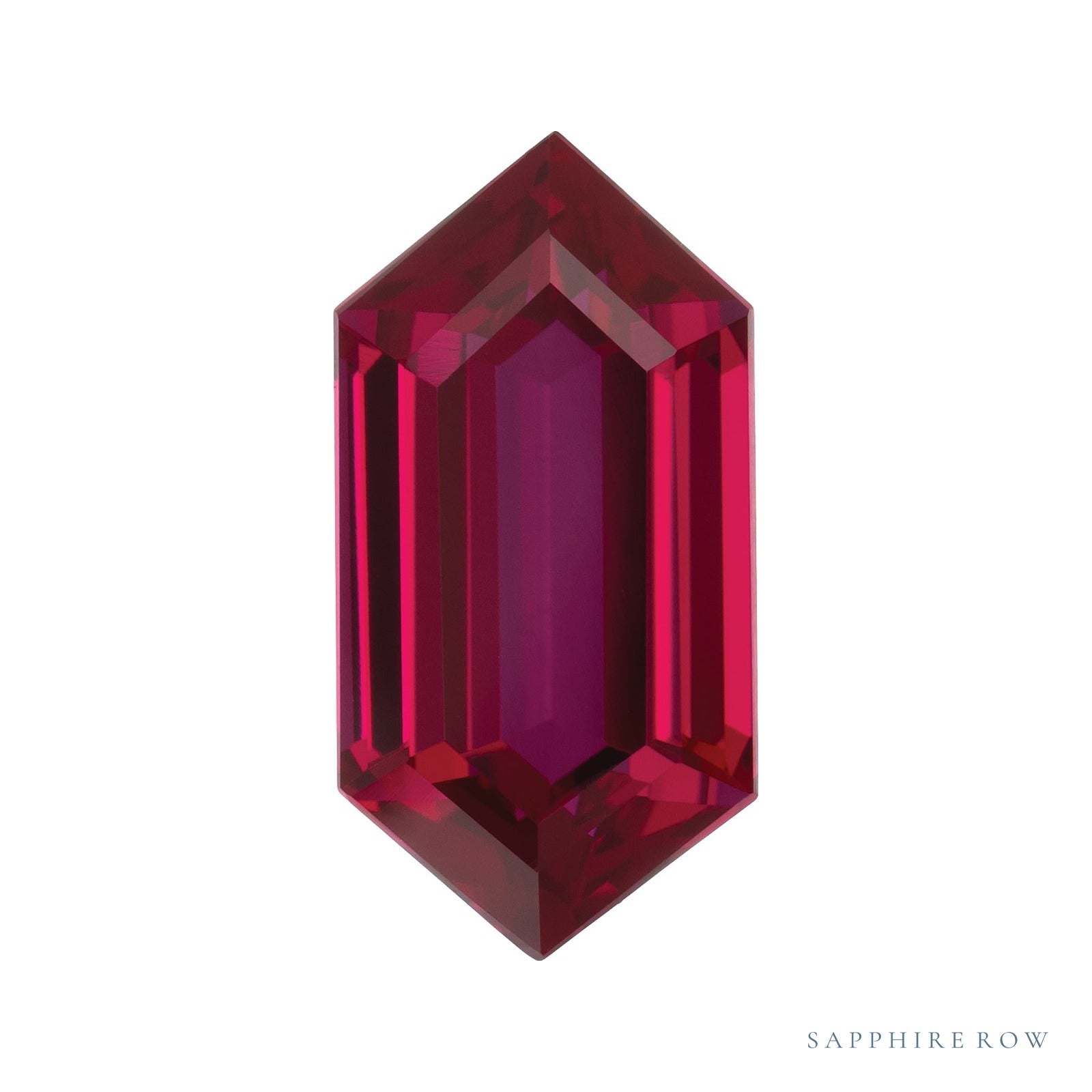 12x6 mm lab-grown red ruby, elongated hexagon cut | Sapphire Row · cut4