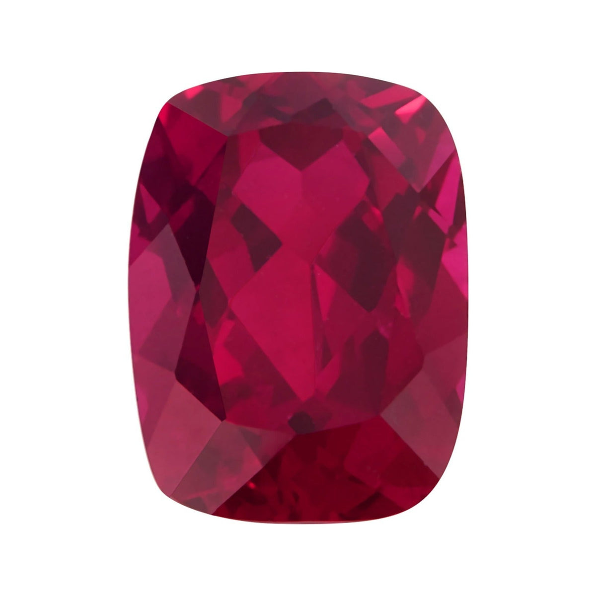 10x8 mm lab-grown red ruby, antique cushion cut | Sapphire Row · cut7