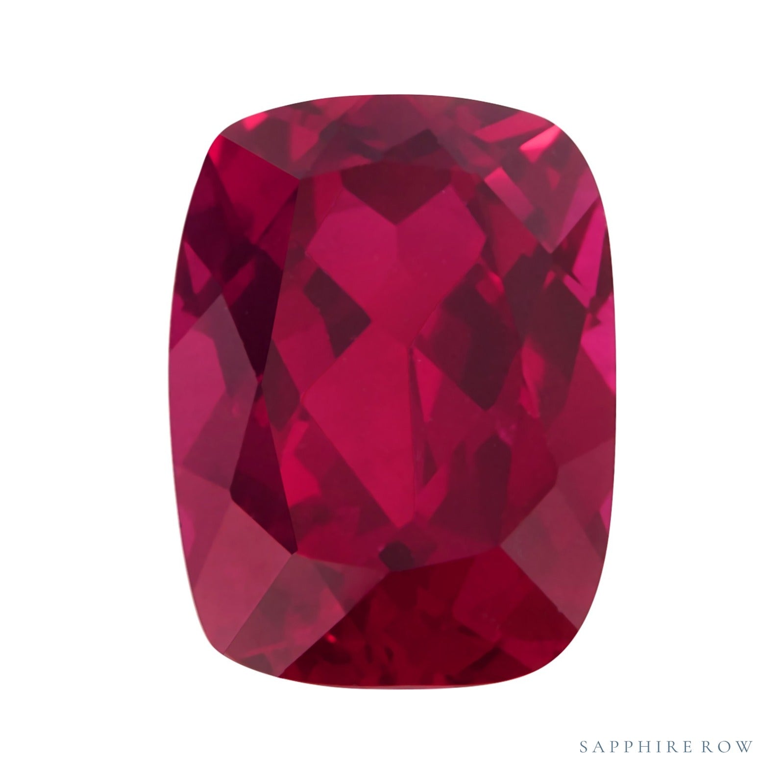 7x5 mm lab-grown red ruby, antique cushion cut | Sapphire Row · cut4