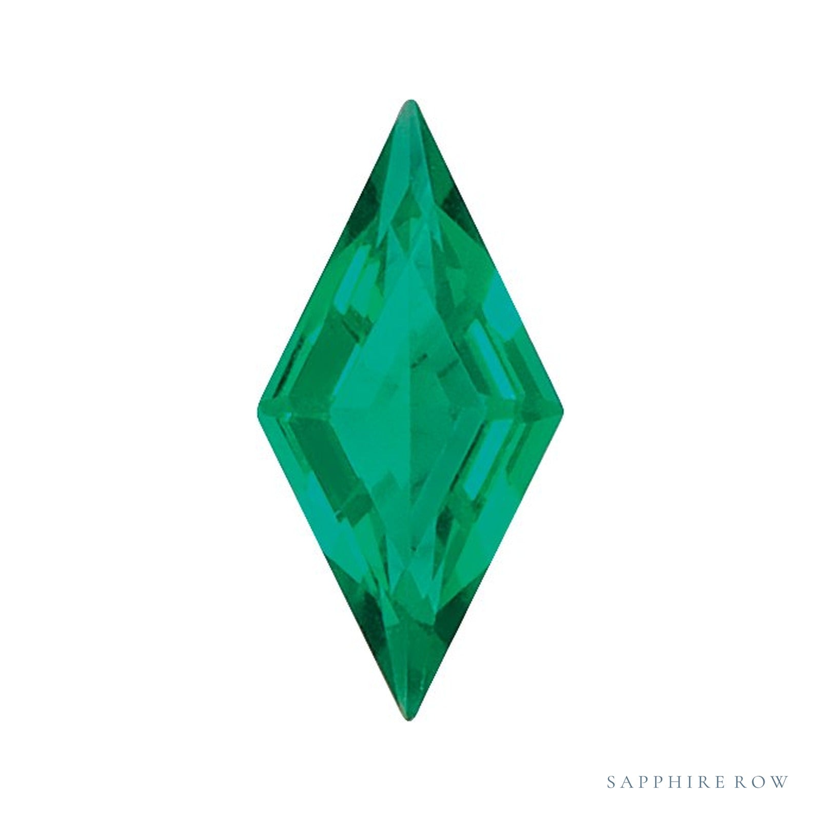 9x4.5 mm lab-grown green emerald, lozenge cut | Sapphire Row · cut4