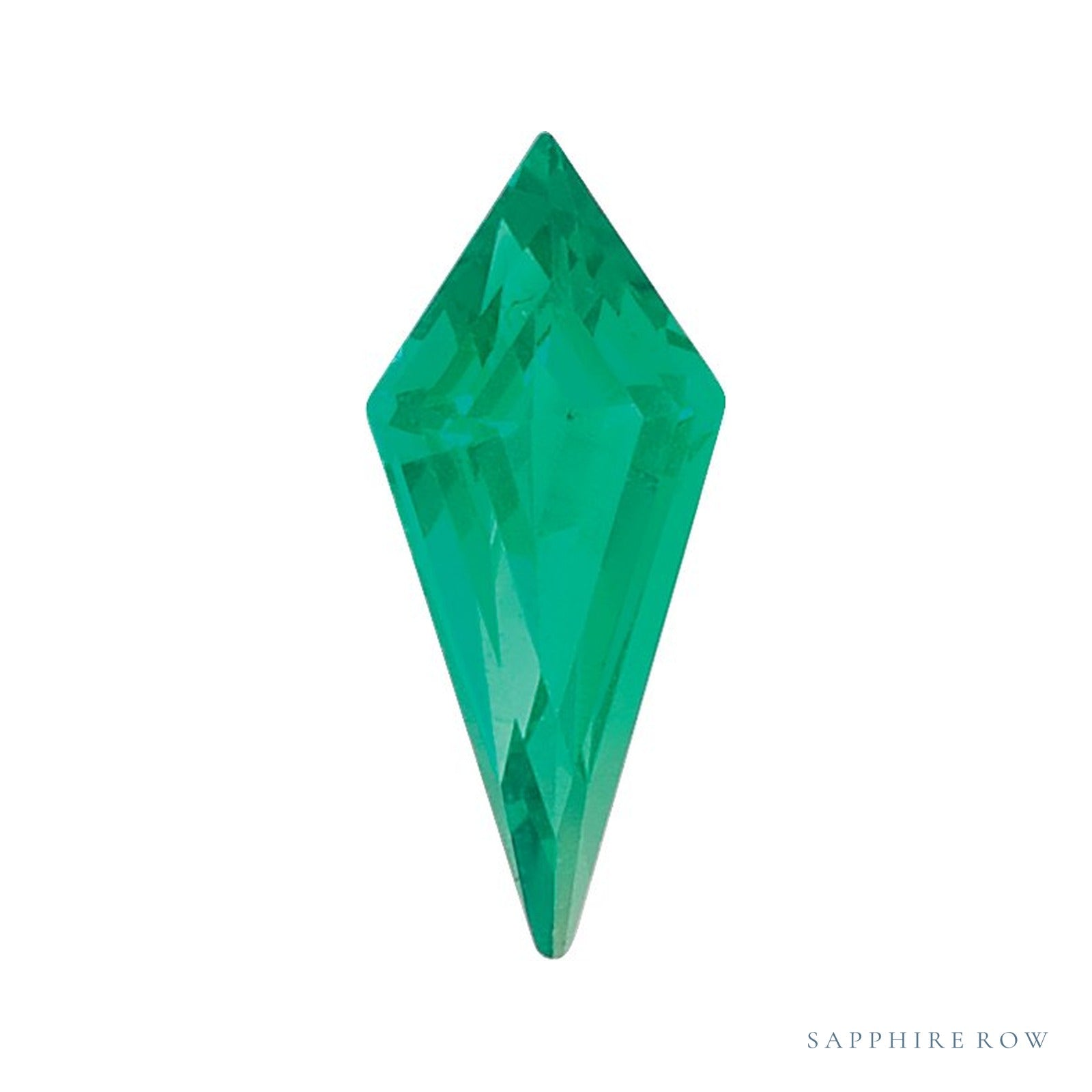 12x5.5 mm lab-grown green emerald, kite cut | Sapphire Row · cut4