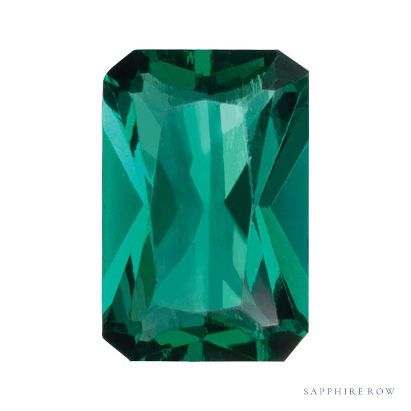 6x4 mm lab-grown green emerald, radiant cut | Sapphire Row · cut7