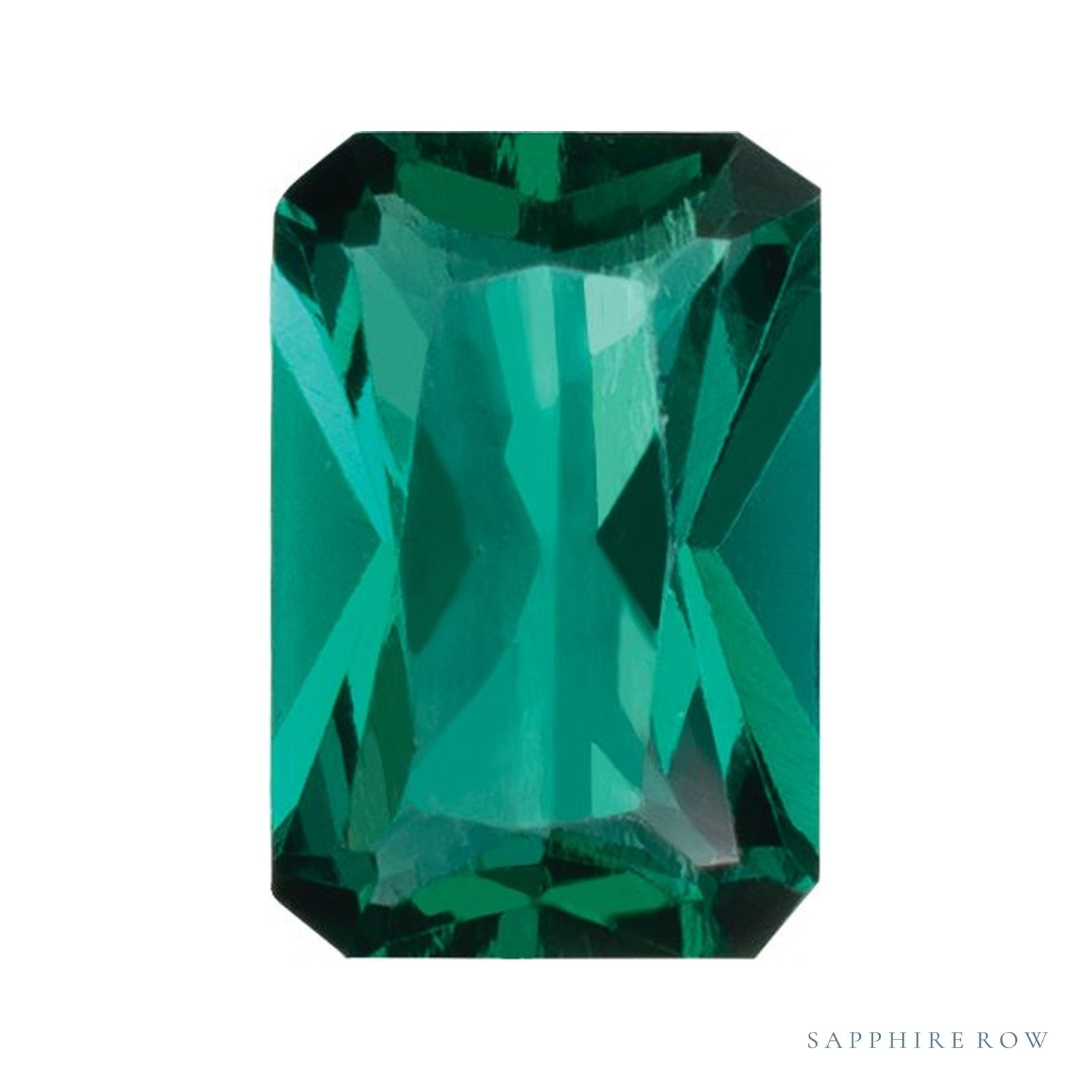 7x5 mm lab-grown green emerald, radiant cut | Sapphire Row · cut4