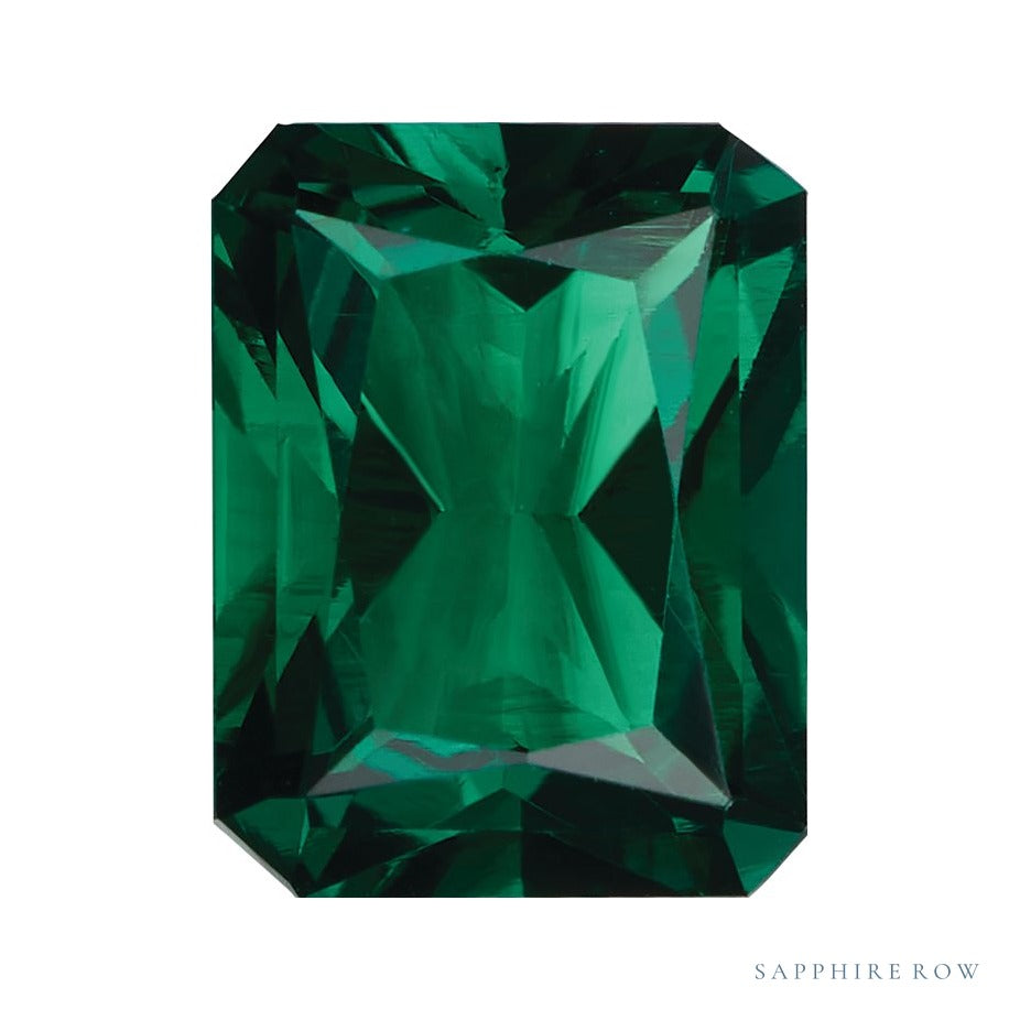 9x7 mm lab-grown green emerald, radiant cut | Sapphire Row · cut7