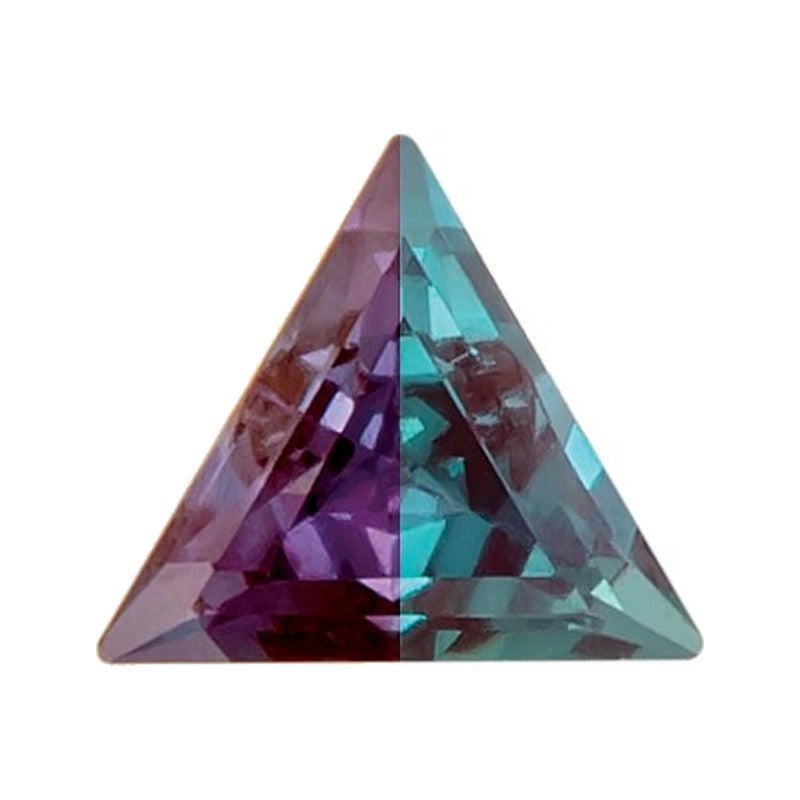 4 mm lab-grown color change alexandrite, triangle cut | Sapphire Row · cut7